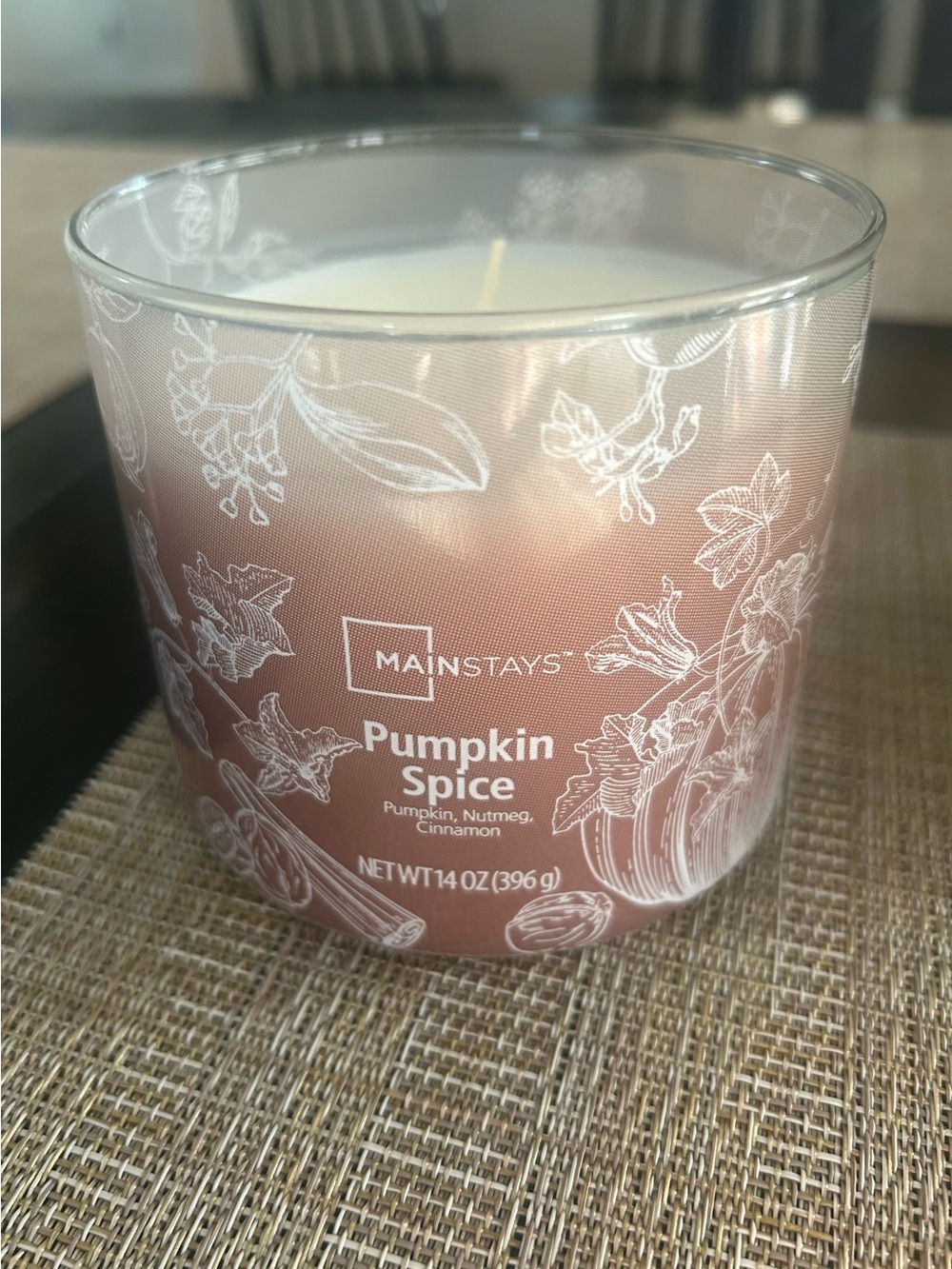 Mainstays Pumpkin Spice Scented Candle - Blush Pink